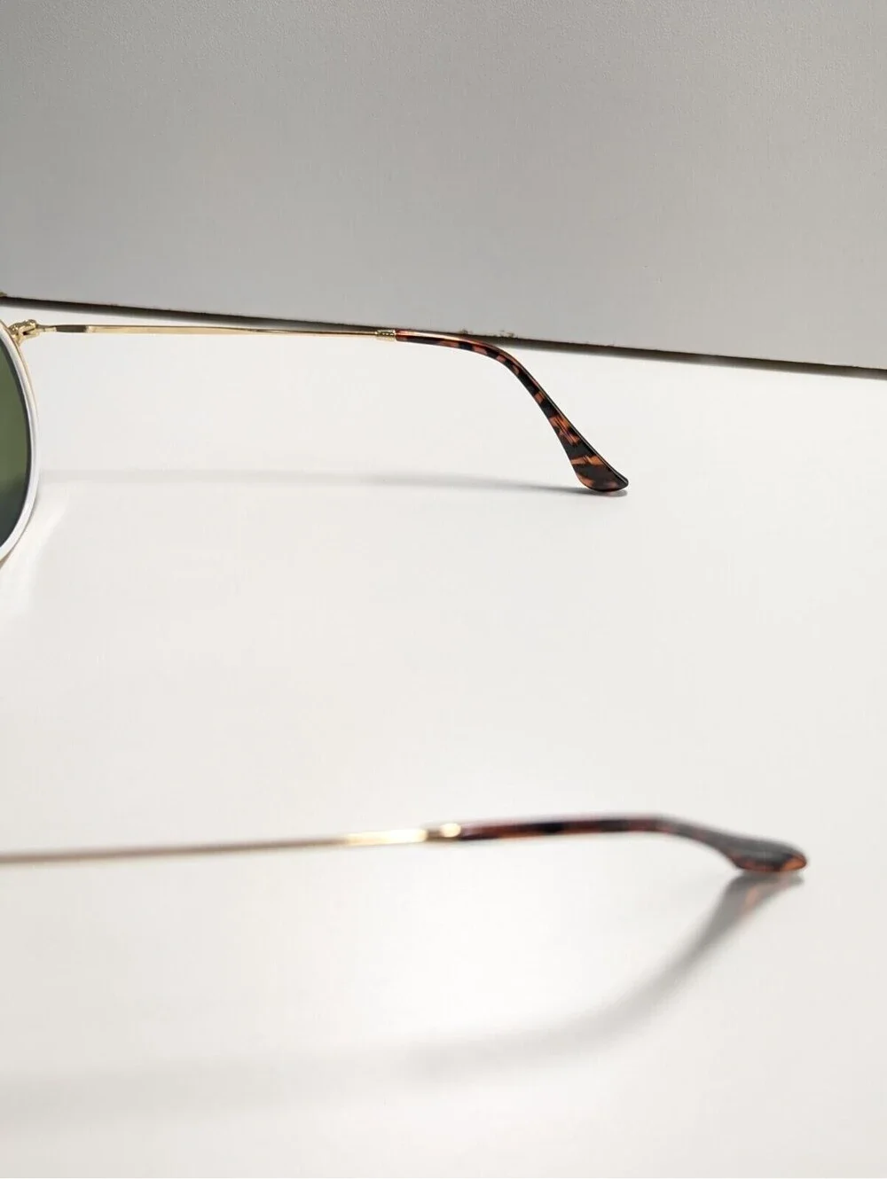 Retro Style Sunglasses  Gold Gradient Blue Lens Double Bridge 53-20